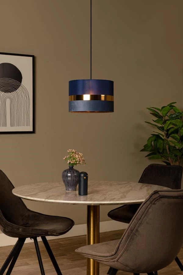 Lucide EXTRAVAGANZA TUSSE - Pendant light - Ø 30 cm - 1xE27 - Blue - atmosphere 1